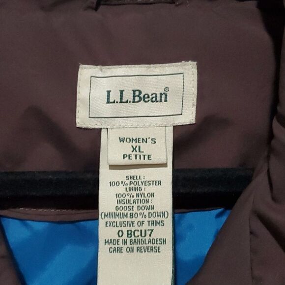 L.L. Bean Vintage Full Length Goose Down Filled Puffer Trench Coat in Brown XLP - Picture 16 of 16